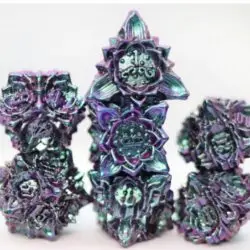 Metal RPG Dice Set Floral Starburst Mystic Marigold